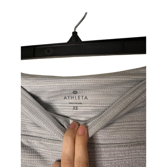 Athleta XS Gray Textured High-Waisted Stretch Leggings Preppy Cropped - Picture 3 of 7